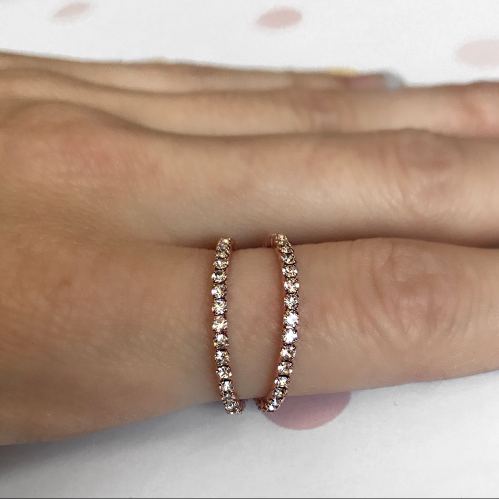 Rose gold tone crystal ring - Picture 4 of 5